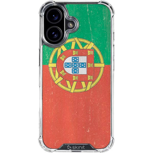Portugal Flag Distressed iPhone 17 Clear Case